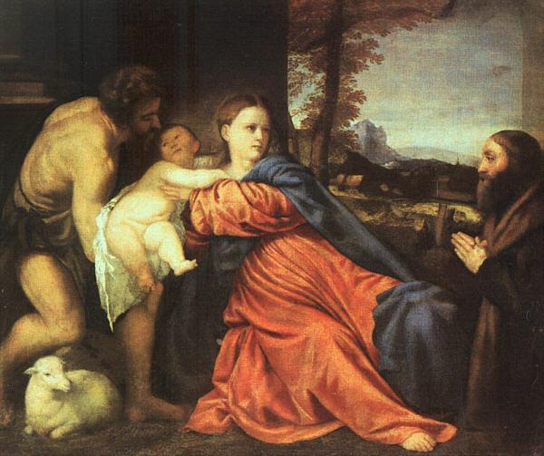  Titian Holy Family and Donor oil painting image